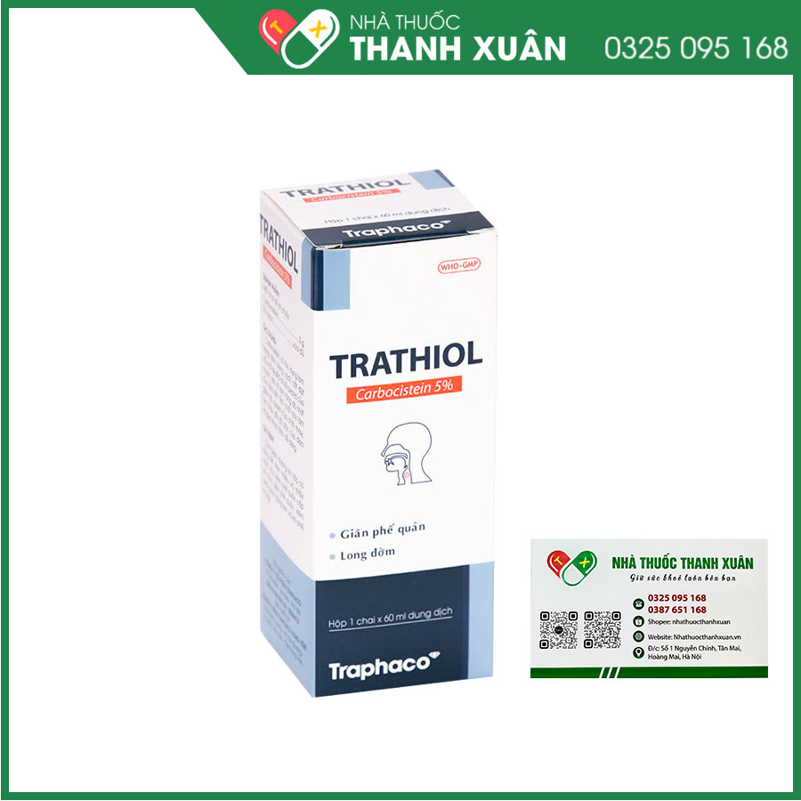 Thuốc Trathiol điều trị các bệnh đường hô hấp có tăng tiết đờm nhiều và nhầy nhớt