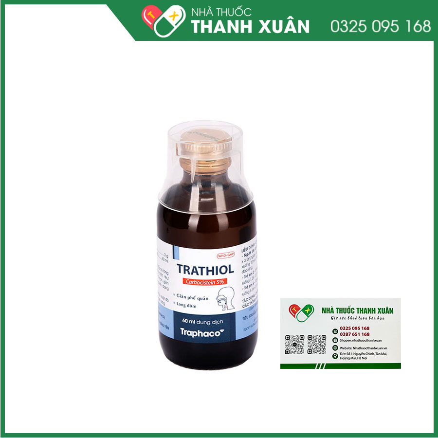 Thuốc Trathiol điều trị các bệnh đường hô hấp có tăng tiết đờm nhiều và nhầy nhớt