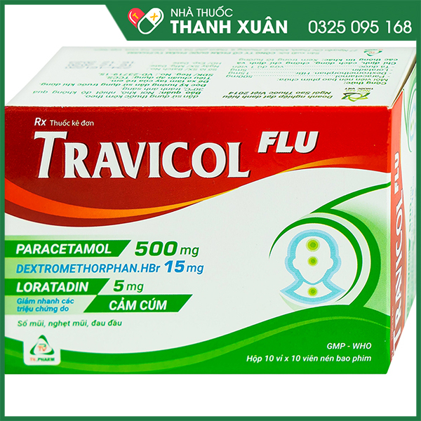 Travicol điều trị triệu chứng cảm cúm