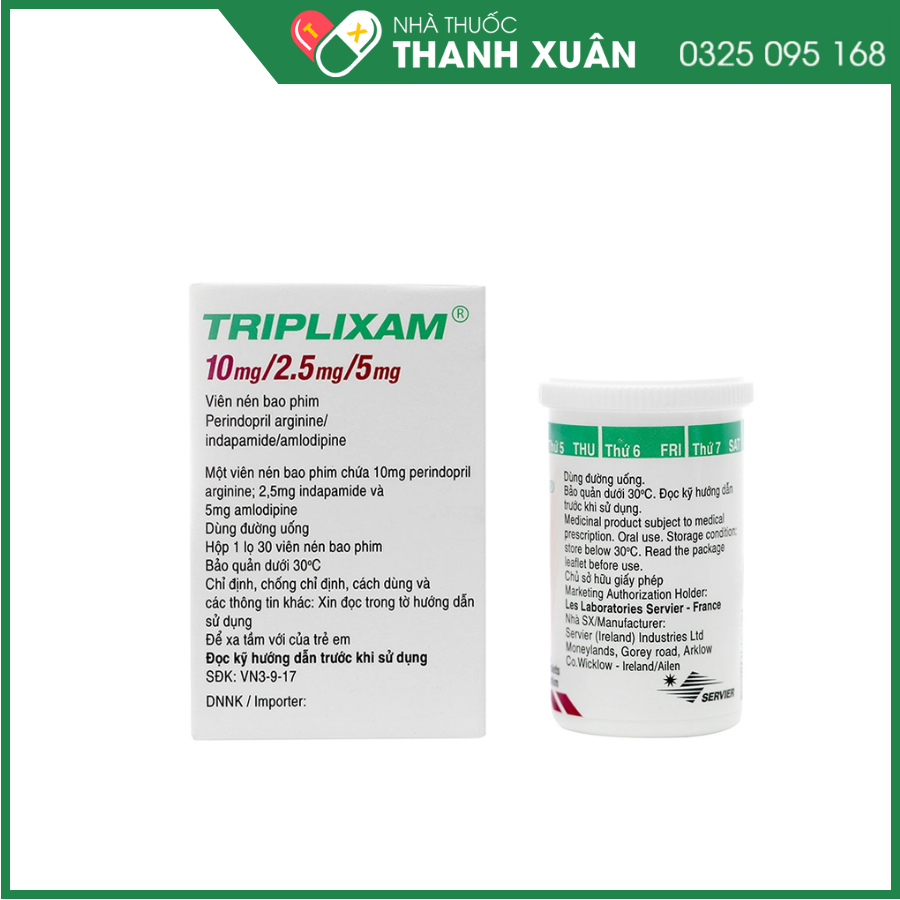 Triplixam 10mg/2.5mg/5mg trị tăng huyết áp
