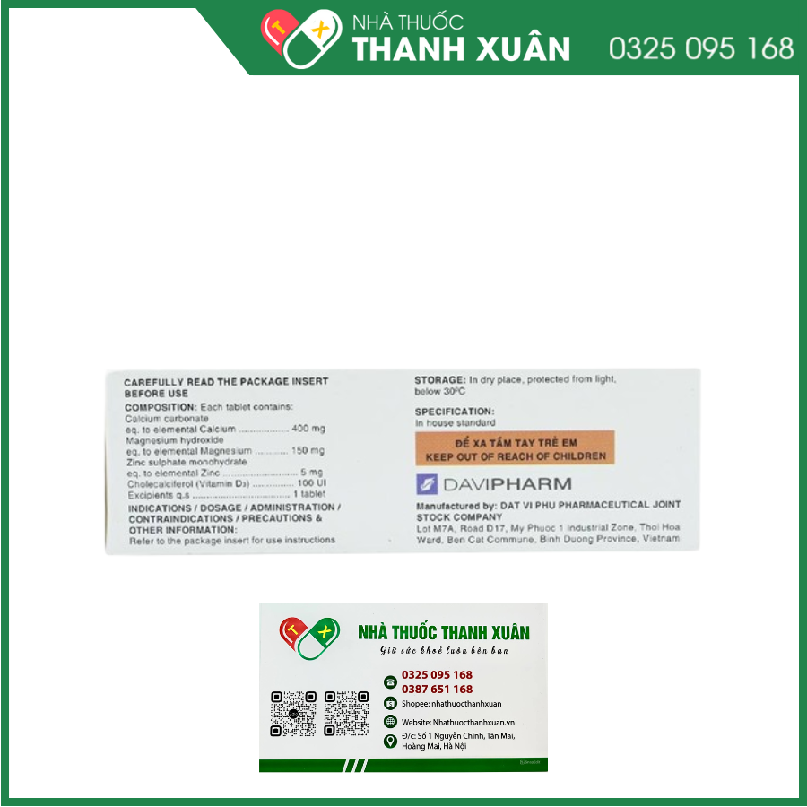 Trixlazi bổ sung Canxi, Magnesi, Kẽm và Vitamin D3 cho cơ thể