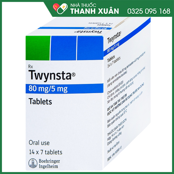 Twynsta 80mg/5mg điều trị tăng huyết áp vô căn