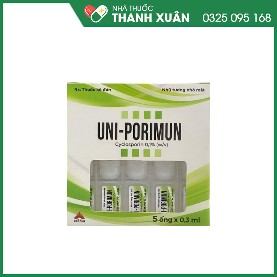 Uni-Porimun thuốc điều trị viêm giác mạc nghiêm trọng ở người lớn mắc bệnh khô mắt