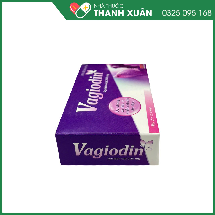 Viên đặt phụ khoa Vagiodin giảm nấm ngứa, huyết trắng, viêm cổ tử cung