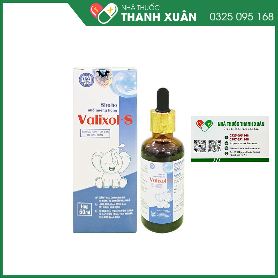 Valixol-S giúp hỗ trợ giảm ho ở trẻ em và người lớn
