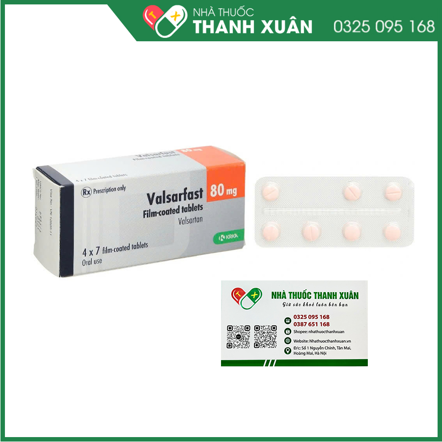 Valsarfast 80 thuốc điều trị cao huyết áp, nhồi máu cơ tim mới phát, suy tim
