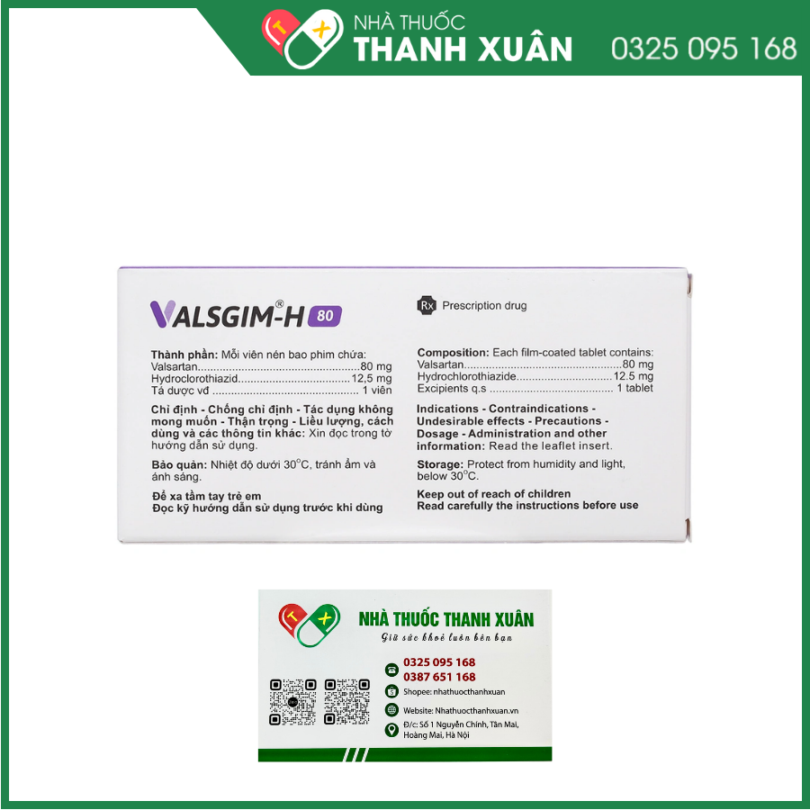 Valsgim - H 80mg/12.5mg điều trị tăng huyết áp