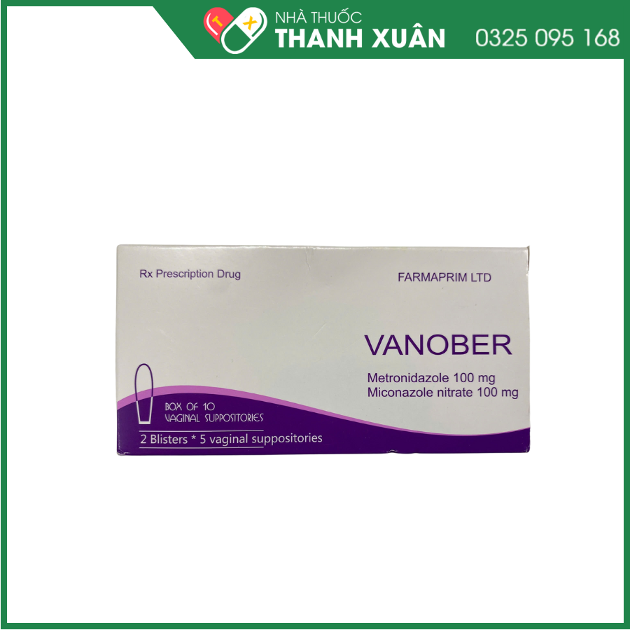 Viên đặt âm đạo Vanober trị viêm âm đạo khí hư, ngứa rát