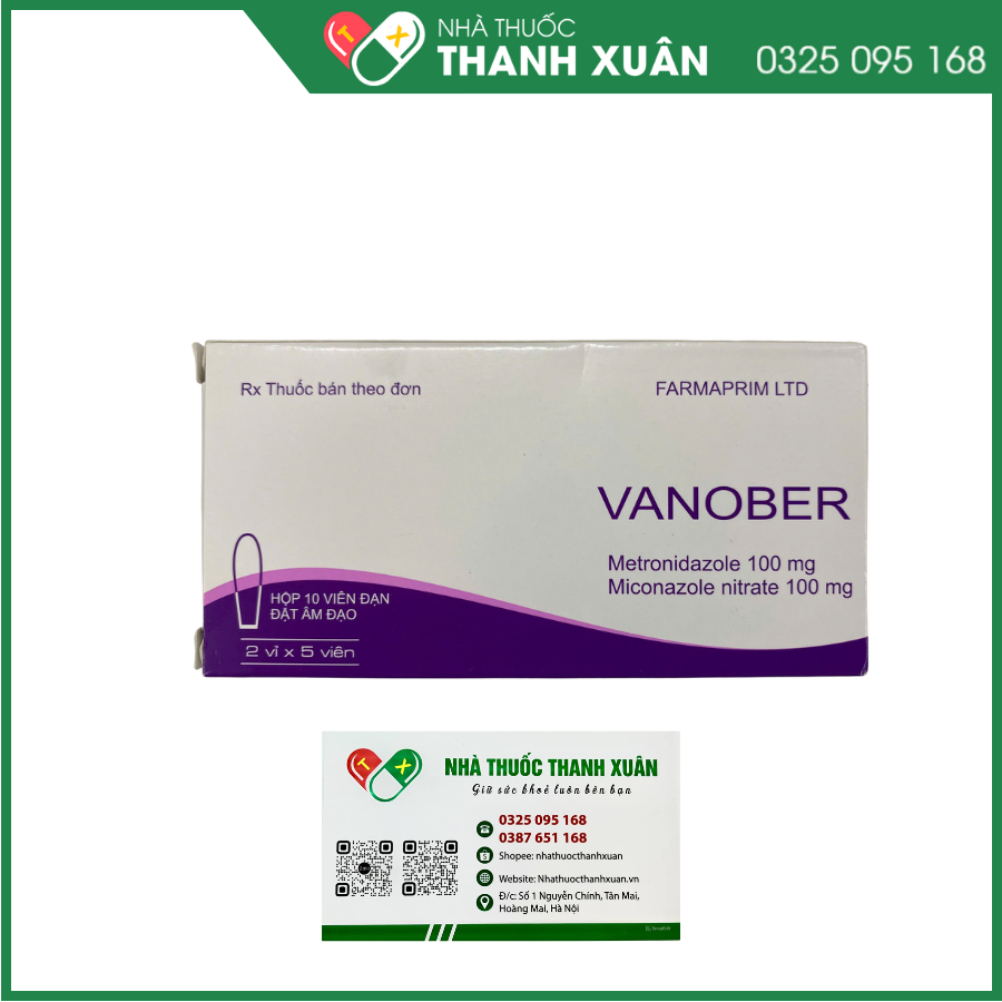 Viên đặt âm đạo Vanober trị viêm âm đạo khí hư, ngứa rát