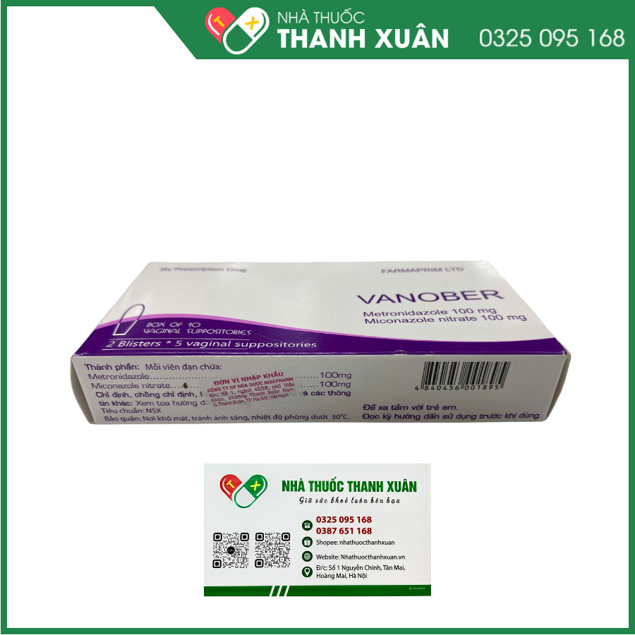 Viên đặt âm đạo Vanober trị viêm âm đạo khí hư, ngứa rát