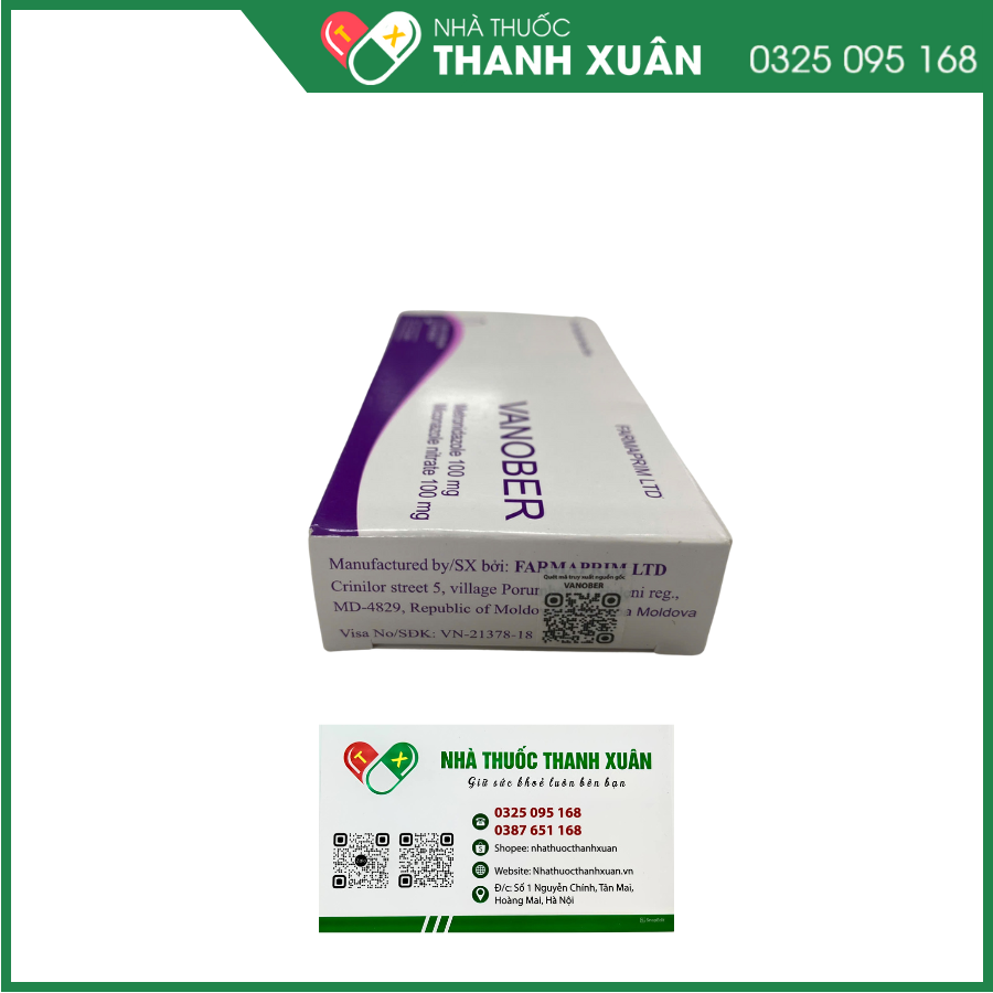 Viên đặt âm đạo Vanober trị viêm âm đạo khí hư, ngứa rát