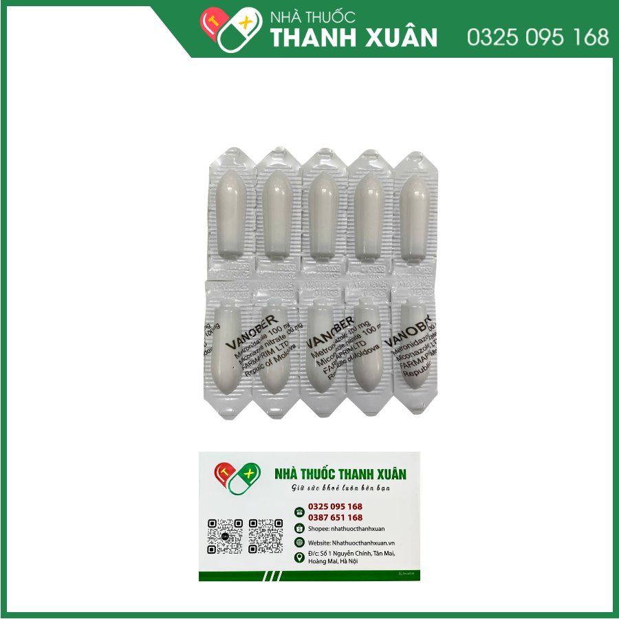 Viên đặt âm đạo Vanober trị viêm âm đạo khí hư, ngứa rát
