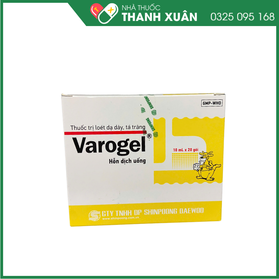 Hỗn dịch uống Varogel trị viêm loét dạ dày, tá tràng