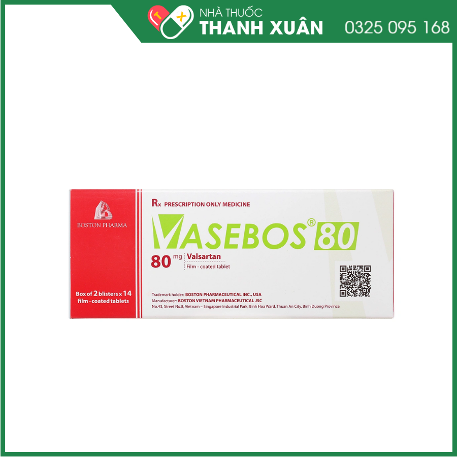 Vasebos 80 điều trị tăng huyết áp, suy tim
