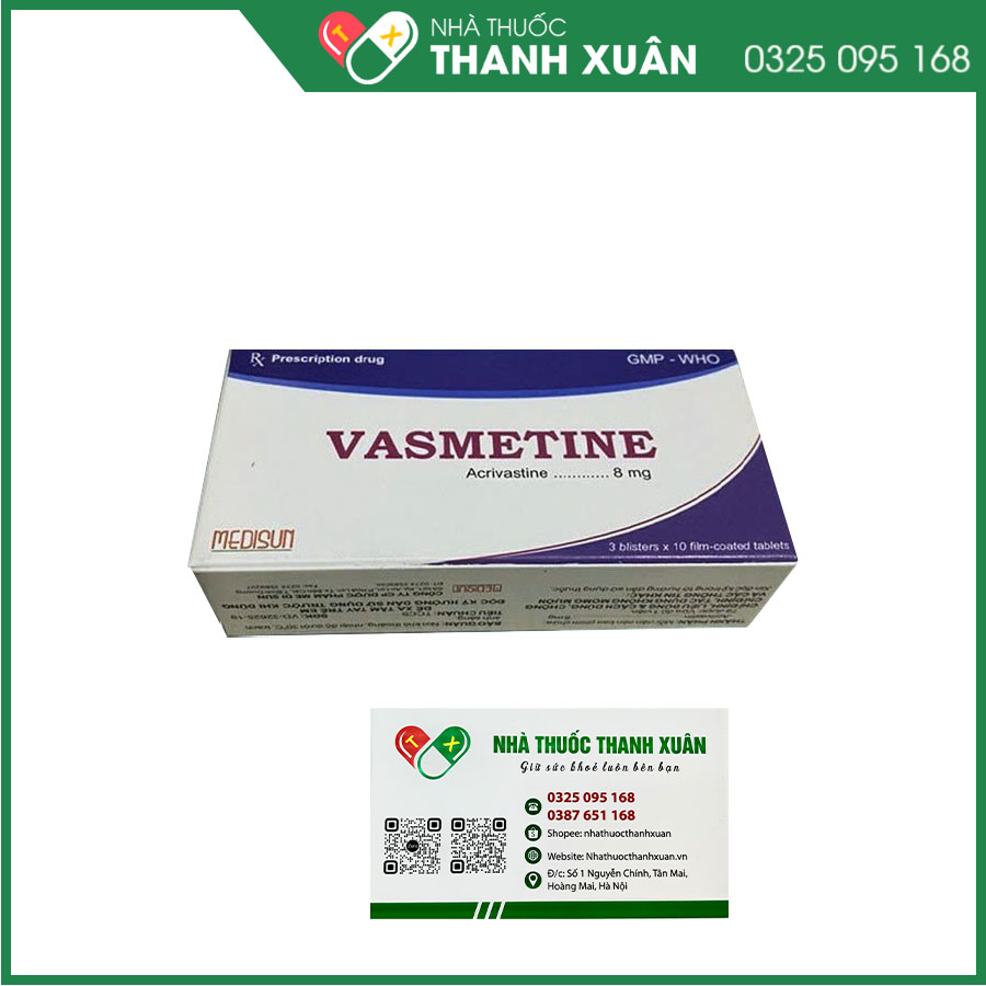 Vasmetine điều trị viêm mũi dị ứng, dị ứng, nổi mề đay mãn tính vô căn