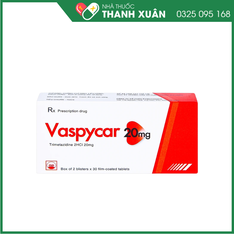 Vaspycar 20mg Pymepharco điều trị đau thắt ngực ổn định