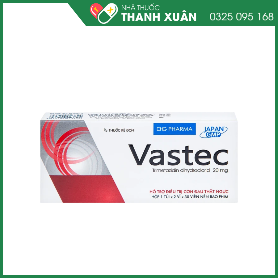 Vastec 20mg hỗ trợ điều trị đau thắt ngực