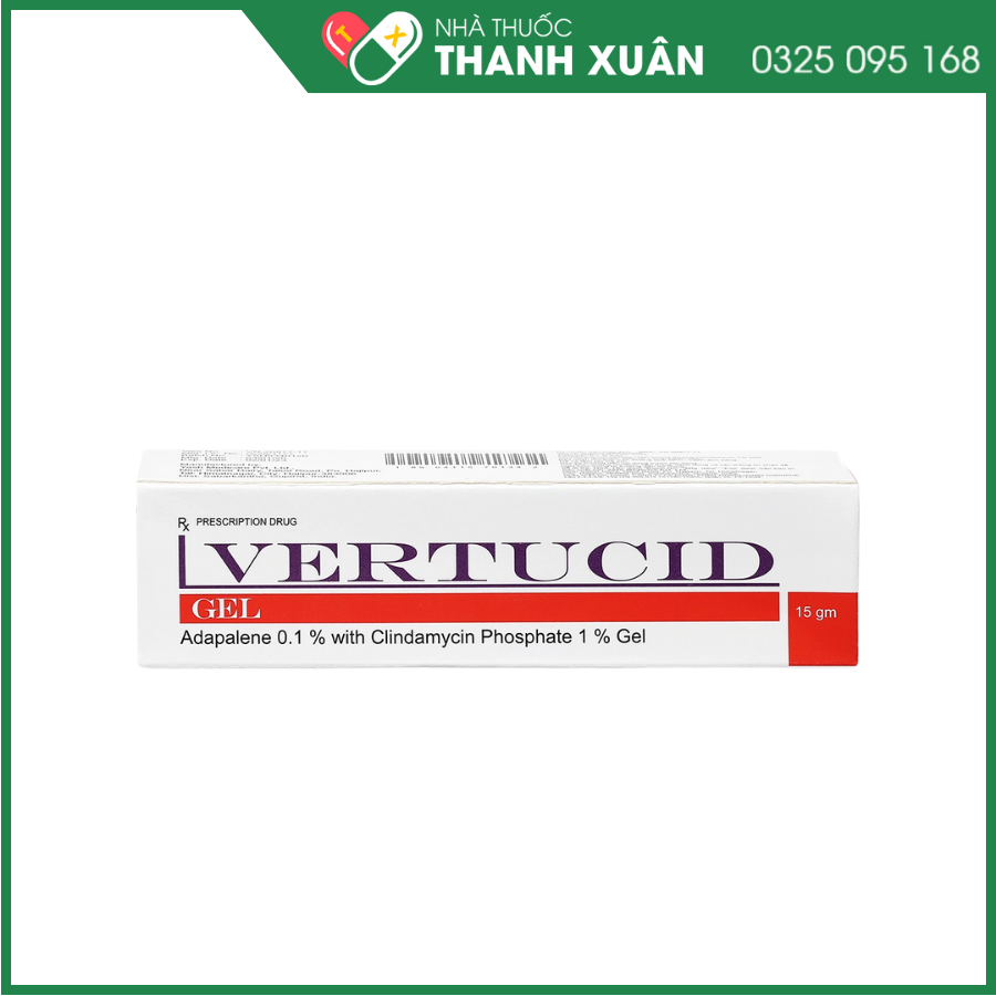 Vertucid Gel bôi trị mụn trứng cá