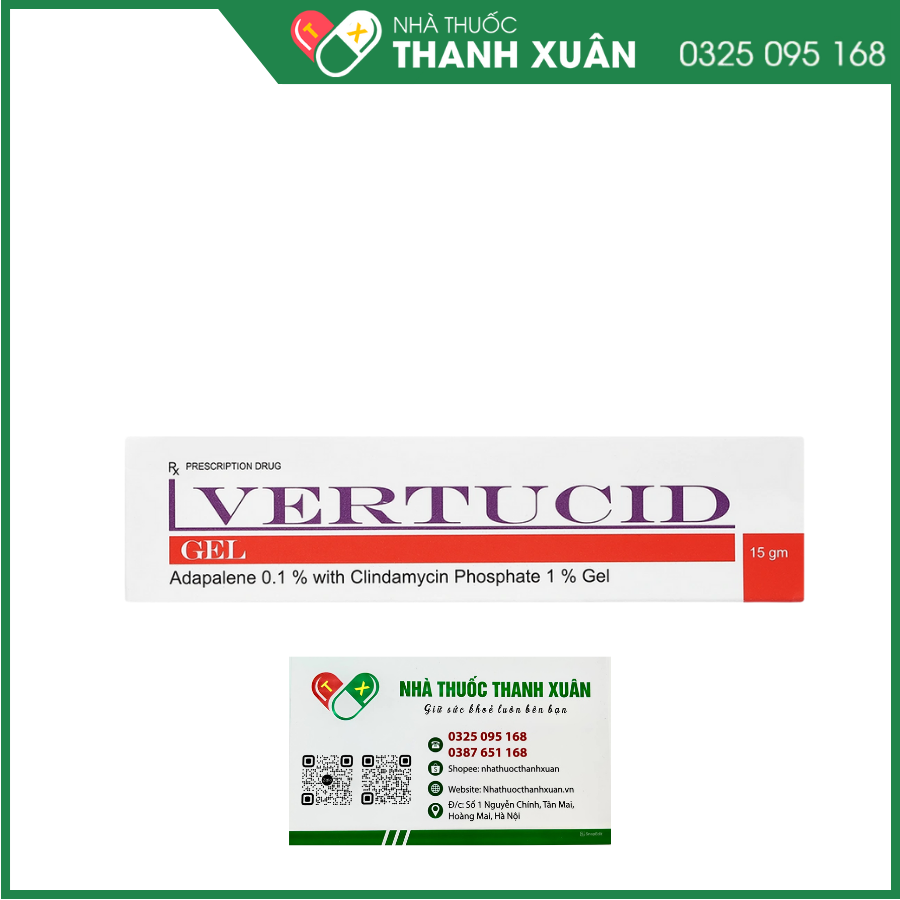 Vertucid Gel bôi trị mụn trứng cá