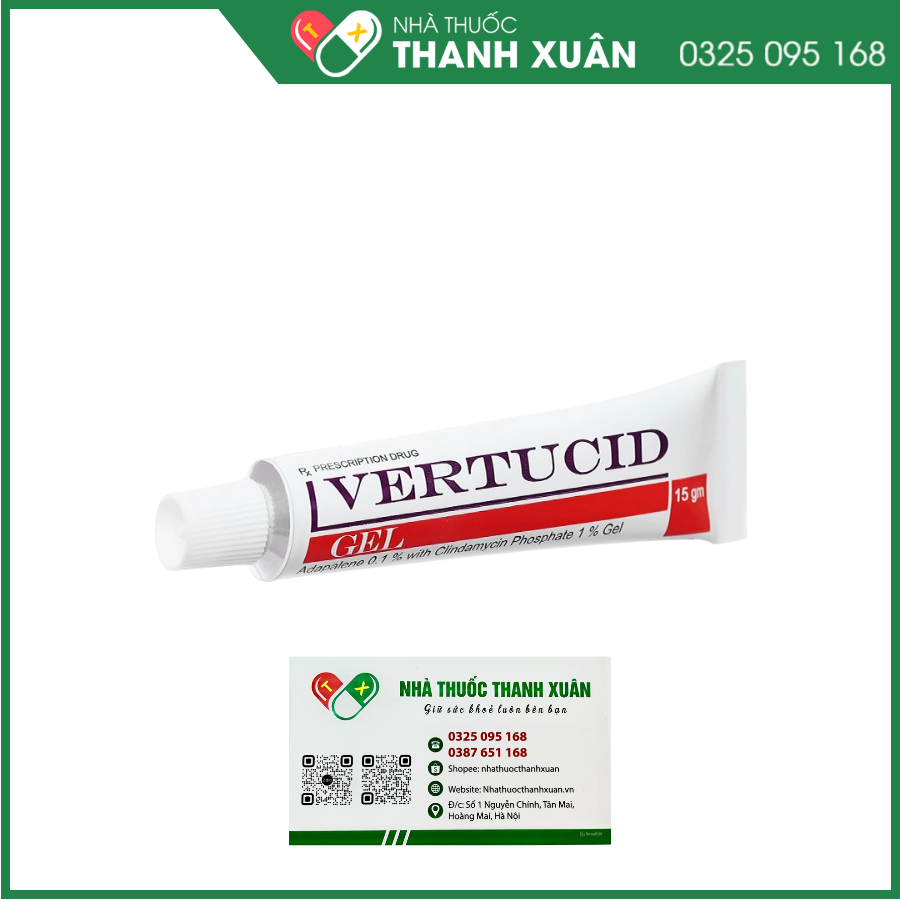 Vertucid Gel bôi trị mụn trứng cá