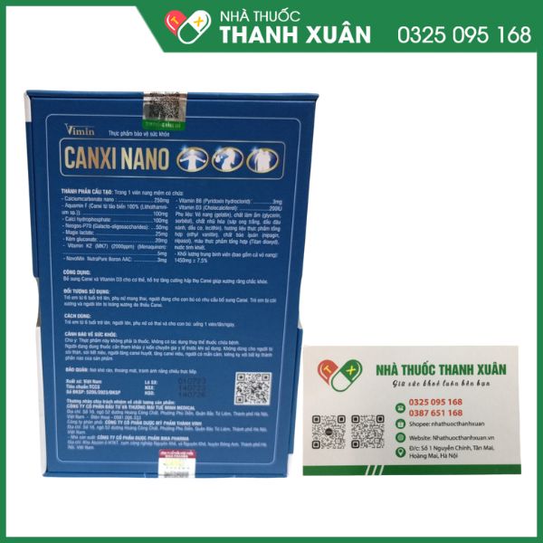 Vimin Canxi Nano bổ sung canxi và vitamin D3