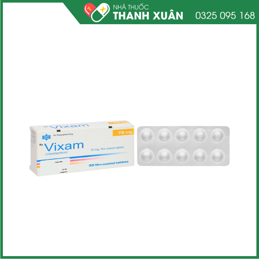 Vixam 75 mg phòng huyết khối động mạch