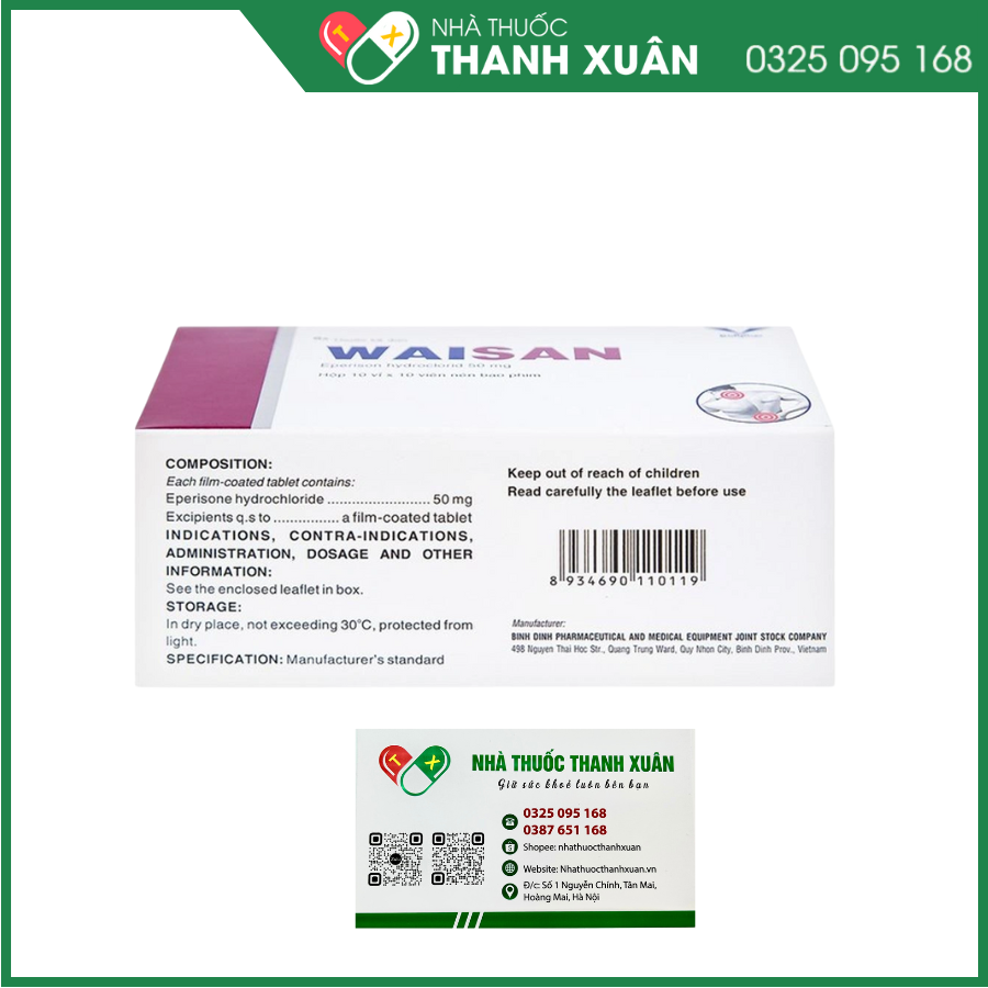 Waisan cải thiện triệu chứng tăng trương lực cơ