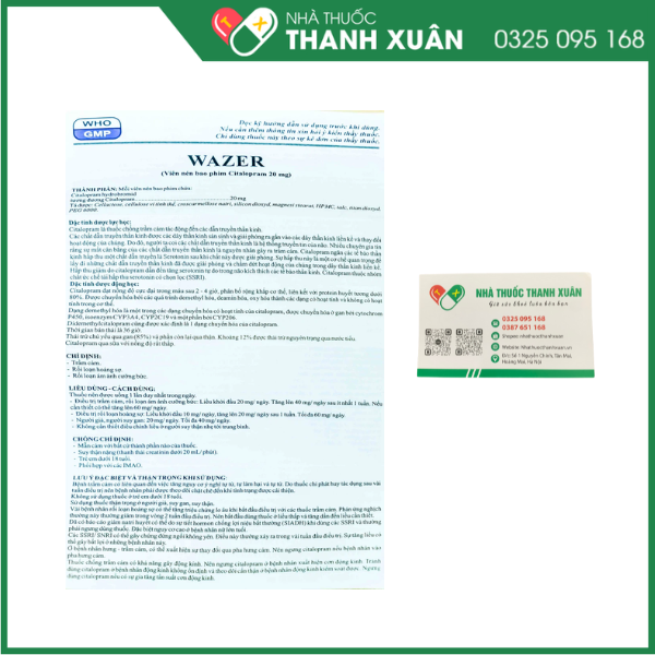 Thuốc Wazer Davipharm điều trị trầm cảm, rối loạn hoảng sợ