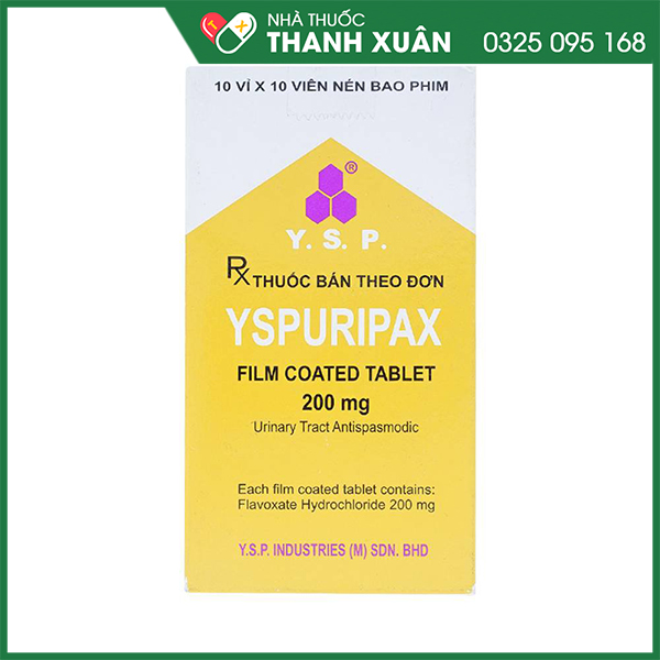 Yspuripax giảm co thắt cơ trơn của bàng quang và đường tiết niệu