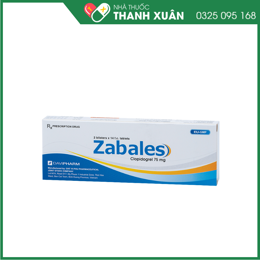 Zabales dự phòng rối loạn nghẽn mạch như nhồi máu, đột quỵ và xơ vữa động mạch