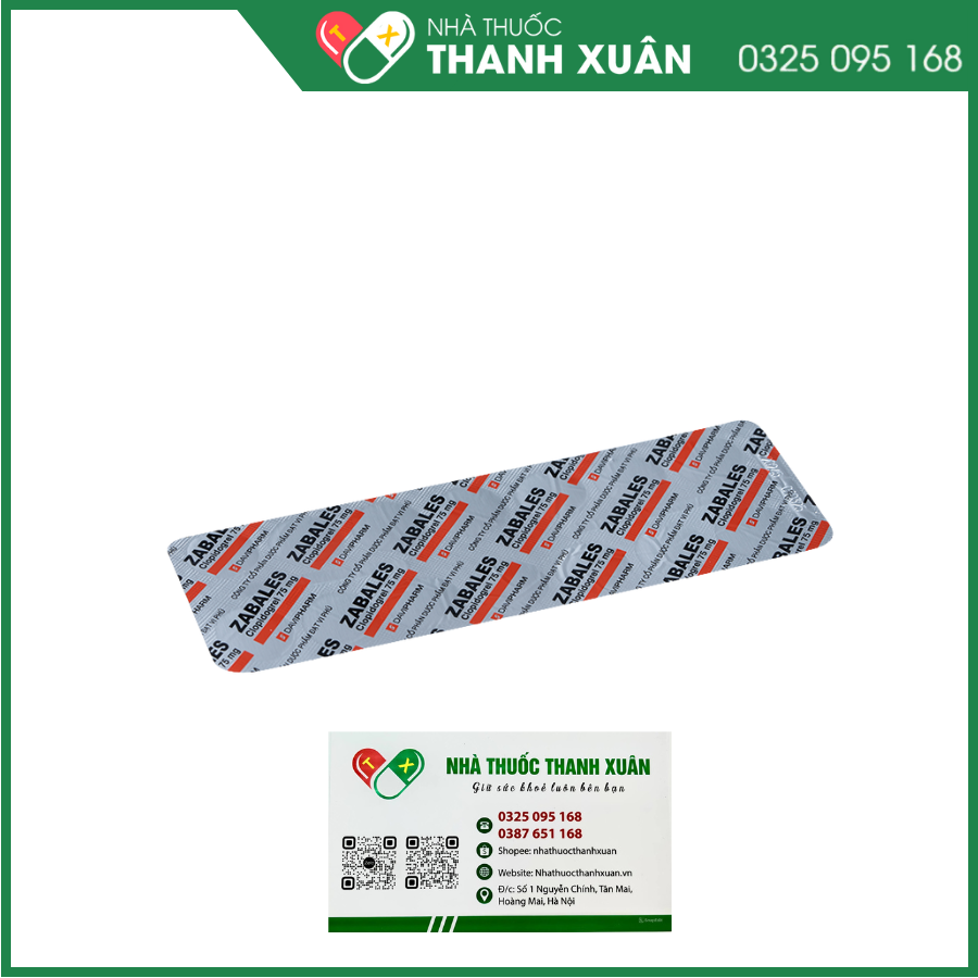 Zabales dự phòng rối loạn nghẽn mạch như nhồi máu, đột quỵ và xơ vữa động mạch