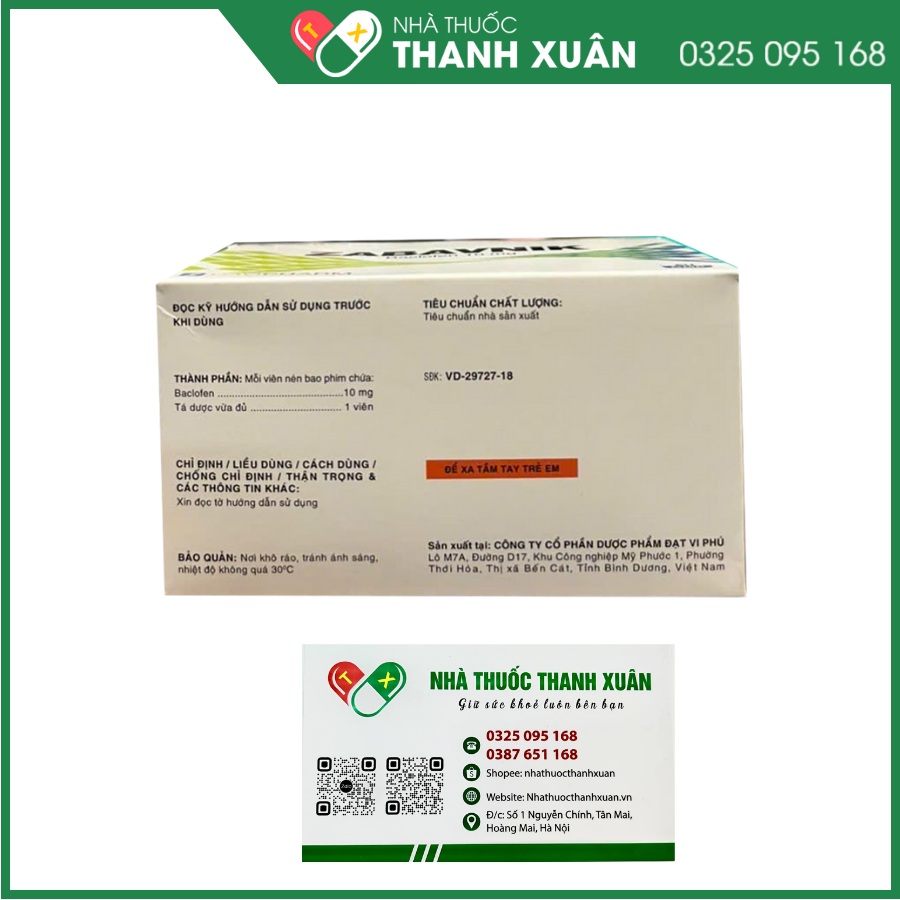 Zabavnik điều trị tình trạng co thắt cơ chủ động, co thắt cơ có nguồn gốc từ não hoặc xảy ra trong bệnh tuỷ sống