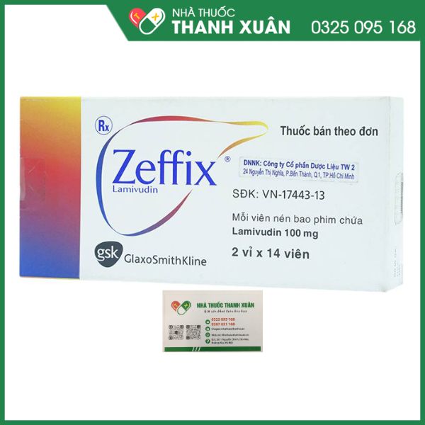 Zeffix - Thuốc kháng virus, trị viêm gan B (2 vỉ x 14 viên)