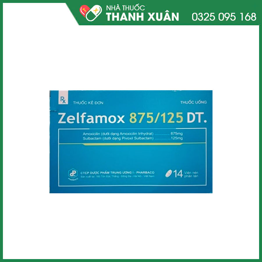 Zelfamox 875/125 DT thuốc kháng sinh điều trị nhiễm khuẩn trong hô hấp, tiêu hóa và cơ xương khớp