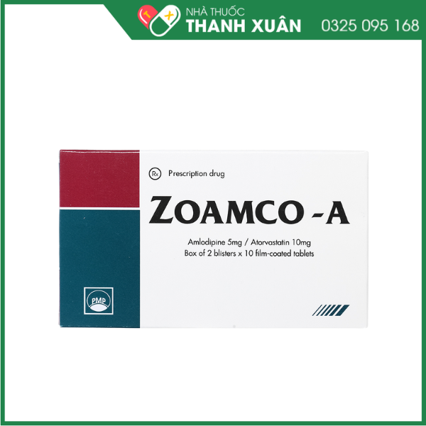 Zoamco-A 5mg/10mg trị tăng huyết áp và phòng đau thắt ngực ổn định
