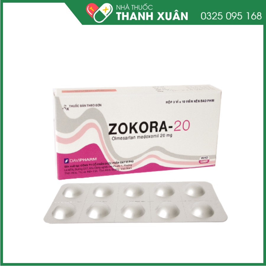 Thuốc Zokora-20 điều trị tăng huyết áp vô căn