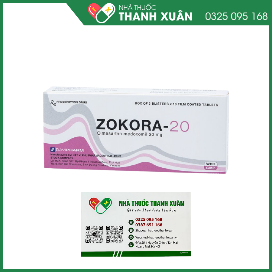 Thuốc Zokora-20 điều trị tăng huyết áp vô căn