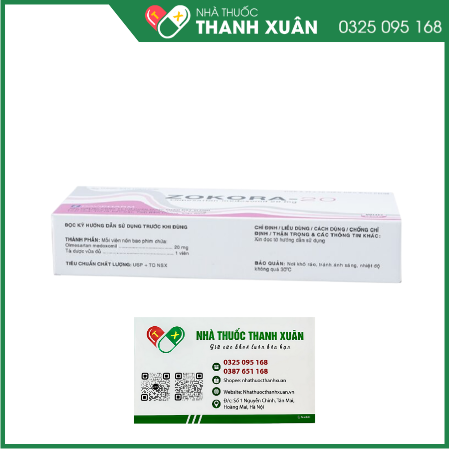 Thuốc Zokora-20 điều trị tăng huyết áp vô căn