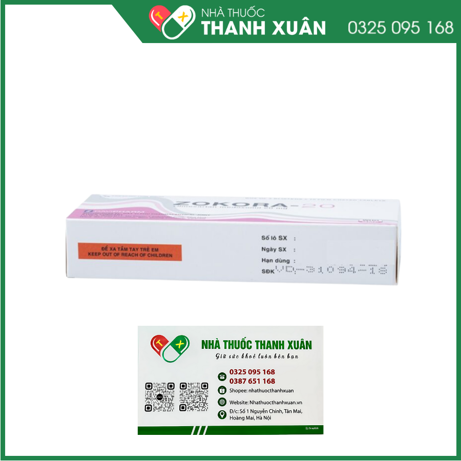 Thuốc Zokora-20 điều trị tăng huyết áp vô căn