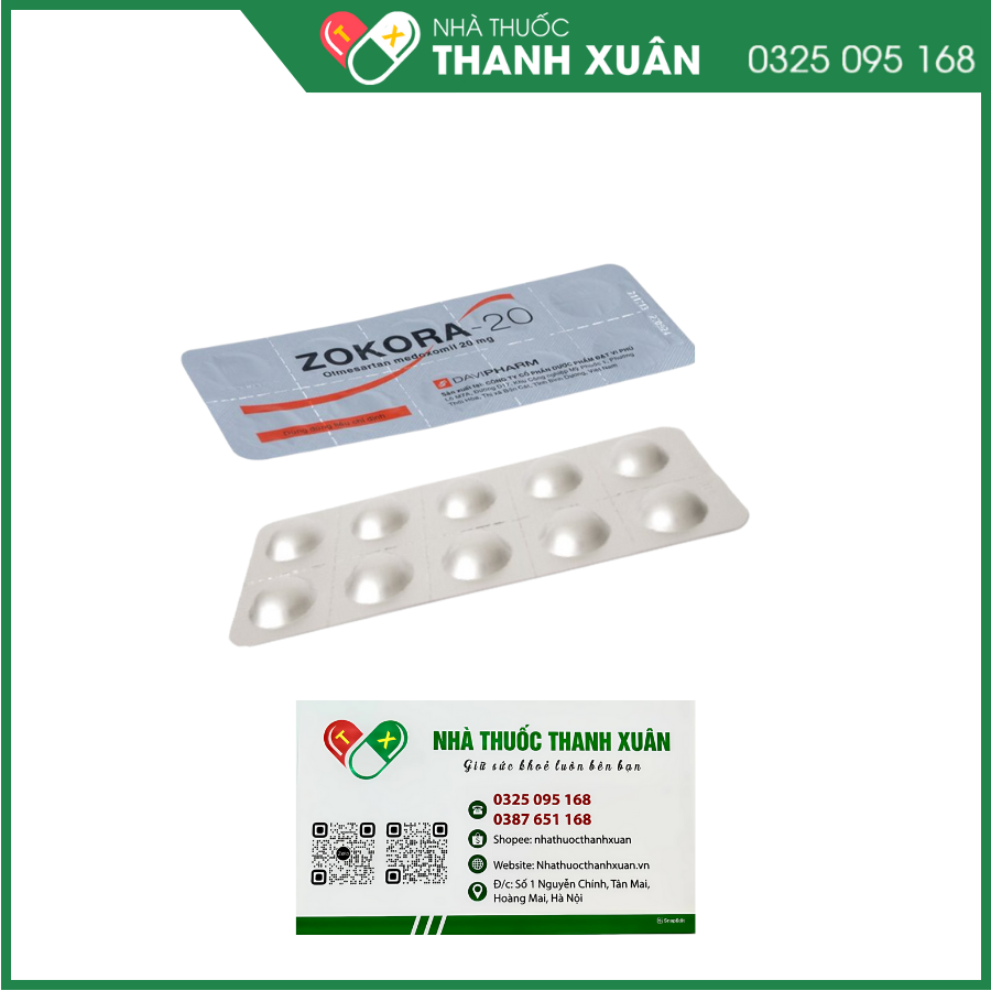 Thuốc Zokora-20 điều trị tăng huyết áp vô căn