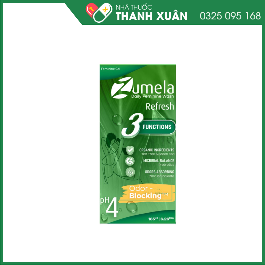 Gel vệ sinh phụ nữ Zumela Daily Feminine Wash (1 chai 185ml)