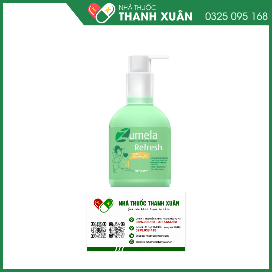 Gel vệ sinh phụ nữ Zumela Daily Feminine Wash (1 chai 185ml)