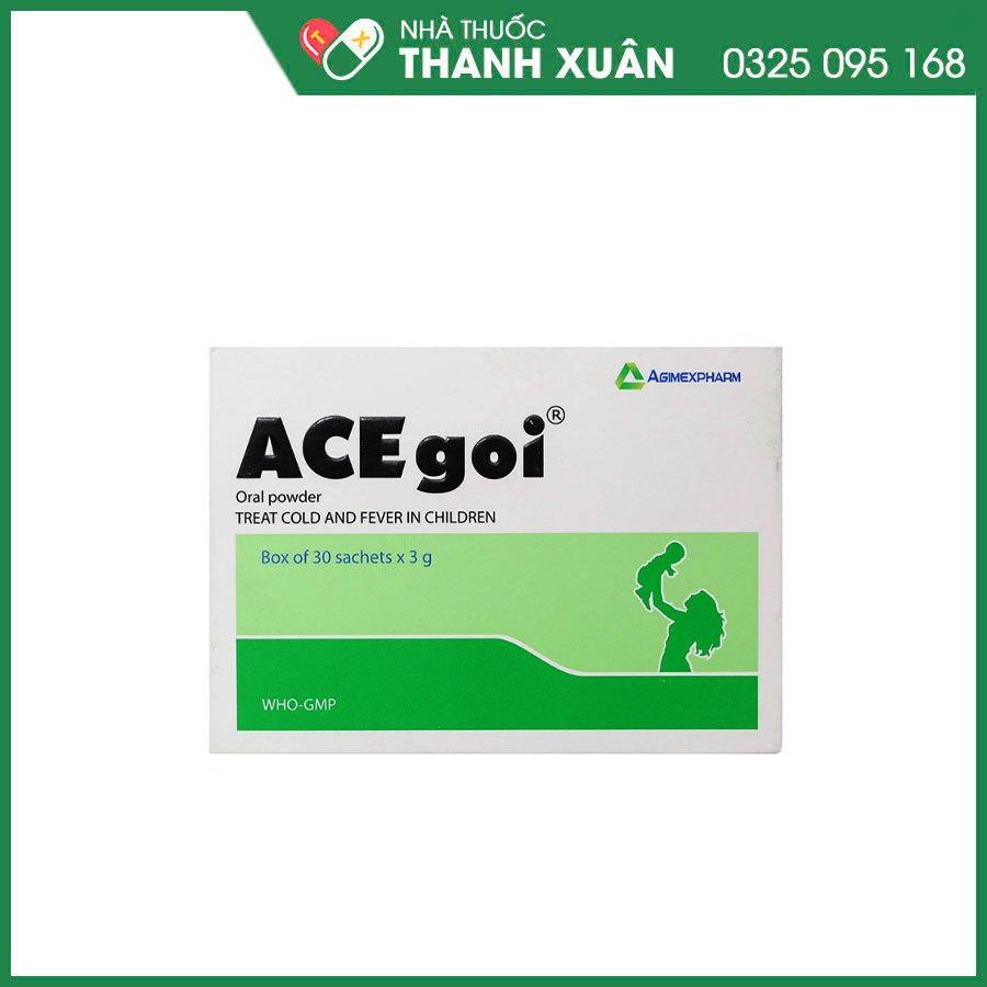 ACEgoi thuốc cốm trị sốt, ho, sổ mũi, nhức đầu