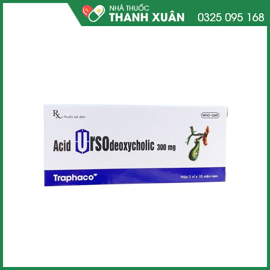 Acid ursodeoxycholic 300 thuốc điều trị sỏi, viêm đường dẫn một nguyên phát và rối loạn gan mật kèm với xơ nang