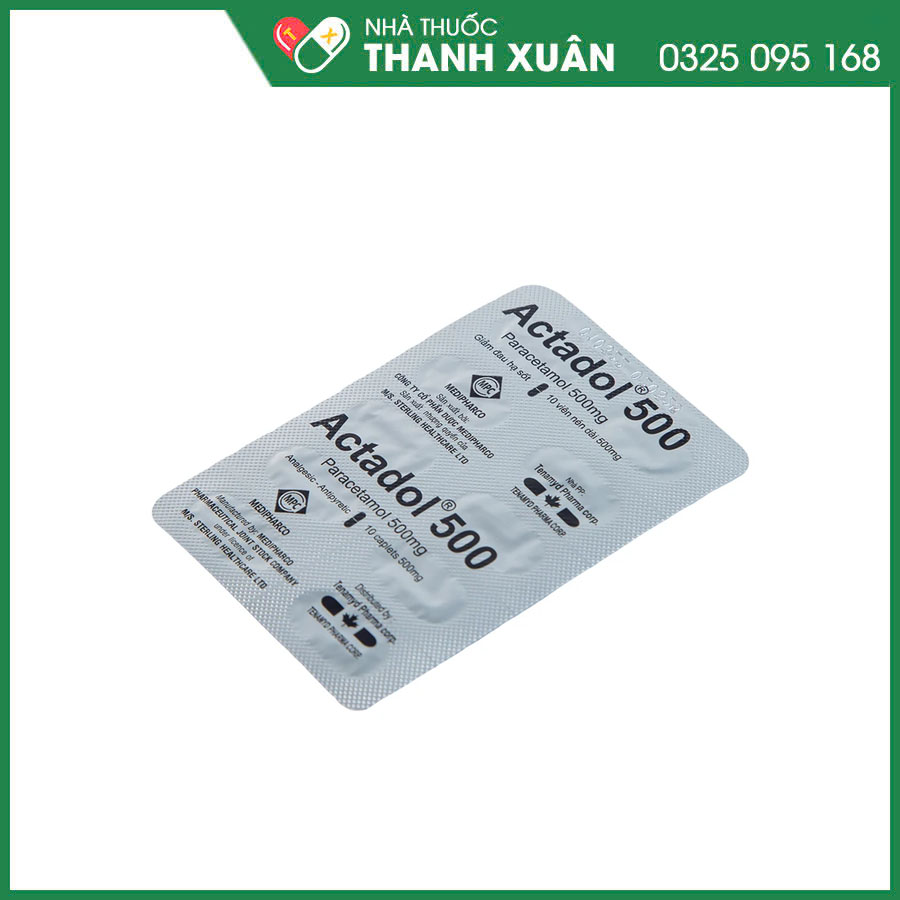 Actadol 500 thuốc giảm đau hạ sốt nhẹ đến vừa
