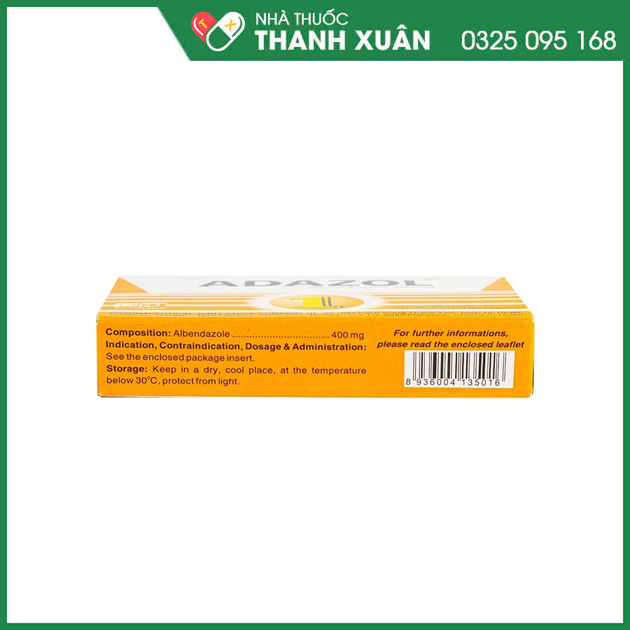 Adazol 400mg thuốc điều trị nhiễm giun và ký sinh trùng
