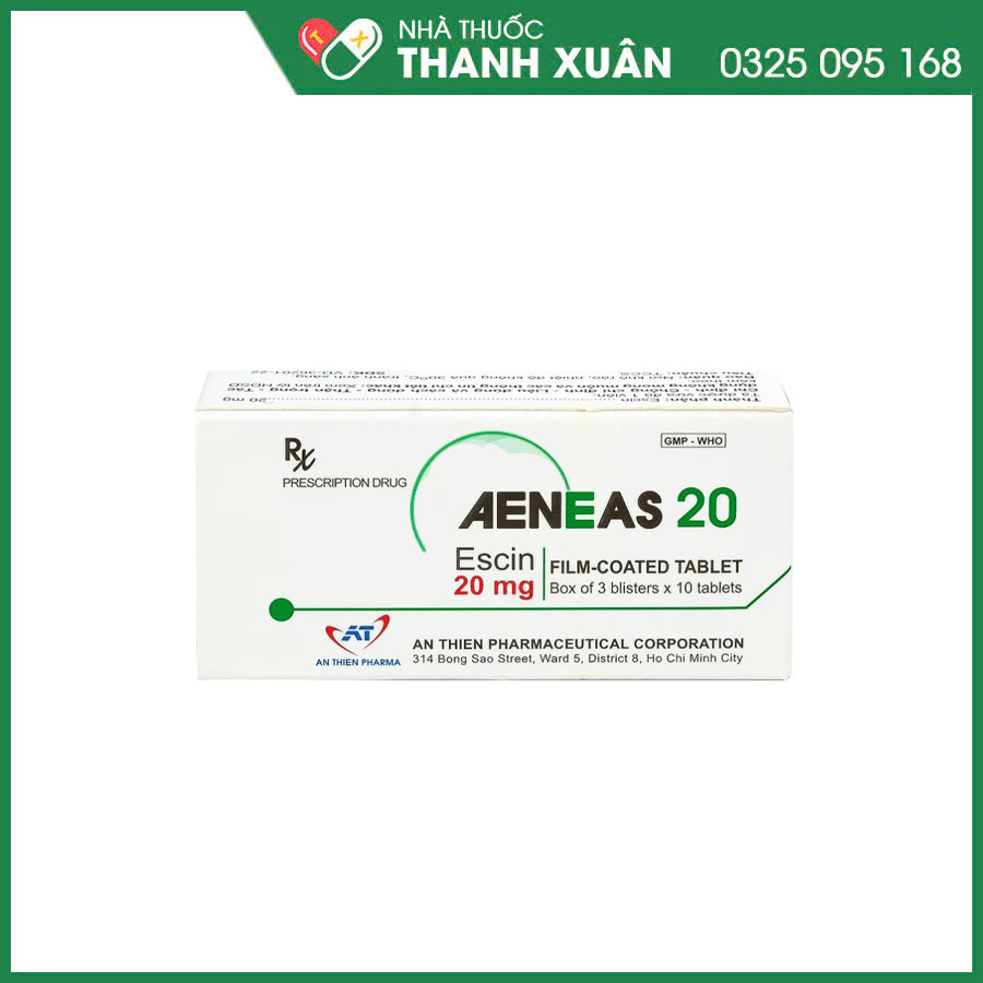 Aeneas 20  thuốc điều trị suy giãn tĩnh mạch, phòng và điều trị tụ máu, chống viêm, chống phù nề