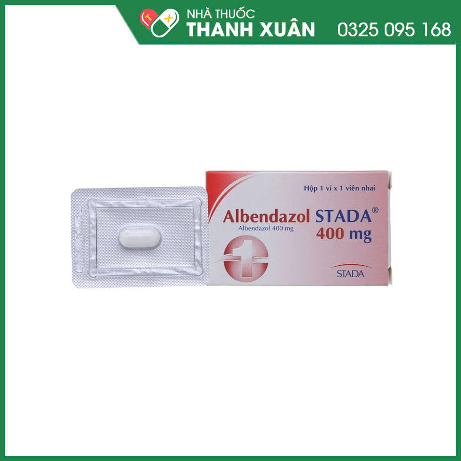 Albendazol Stada 400 mg điều trị ký sinh trùng đường ruột và ấu trùng di trú ở da