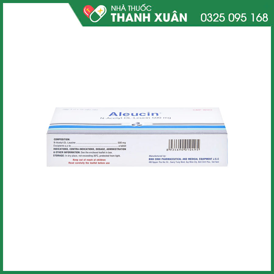 Aleucin 500mg thuốc điều trị chóng mặt, tiền đình