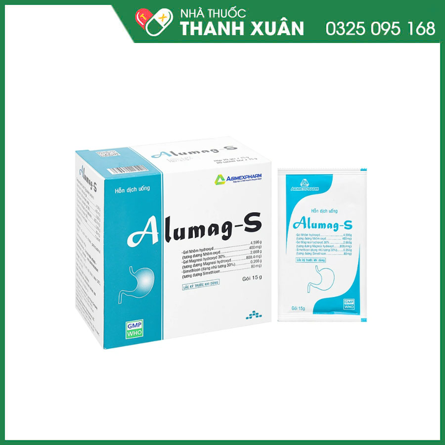 Alumag-S Agimexpharm thuốc điều trị viêm loét dạ dày - tá tràng, trào ngược dạ dày - thực quản